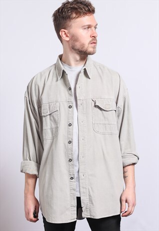 VINTAGE CORDUROY SHIRT GREY