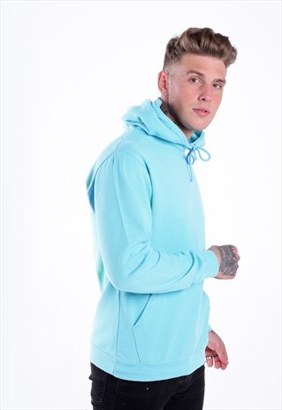 ESSENTIAL BLANK PULLOVER HOODY - PEPPEMINT BLUE