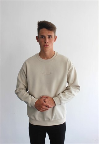 BEIGE EMBROIDERED SWEATSHIRT