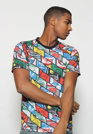 VINTAGE ADIDAS ORIGINALS T-SHIRT MULTI COLOURED
