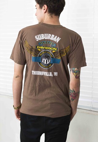 VINTAGE HARLEY DAVIDSON T-SHIRT LOGO 90S M 7.6