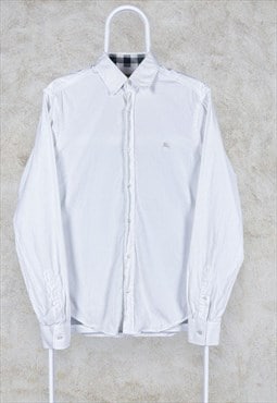 Burberry Brit Shirt White Long Sleeved Nova Check Small