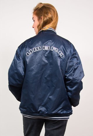 UMBRO VINTAGE 90'S NAVY BLUE OVERSIZED BOMBER JACKET