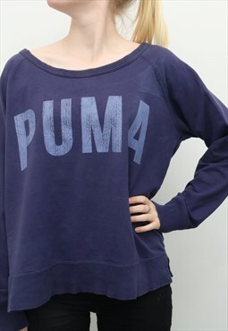 Vintage Puma - Purple Crewneck Spellout Sweatshirt - XLarge