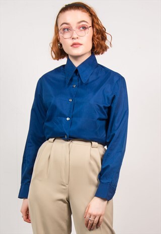 VINTAGE 70'S DARK BLUE SHIRT