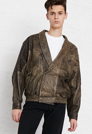 VINTAGE BROWN LEATHER JACKET