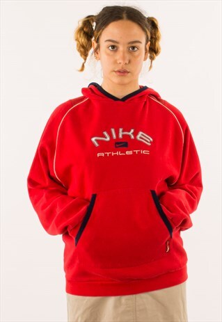 VINTAGE 90S RED NIKE HOODIE PULLOVER