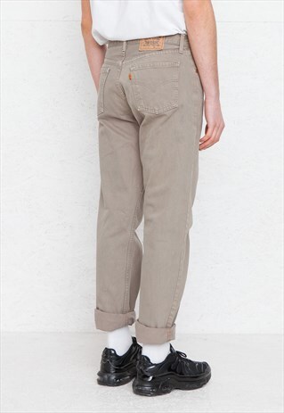 VINTAGE BEIGE LEVI'S 615 02 FIT DENIM JEANS