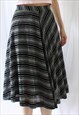 VINTAGE BLACK GREY SKIRT BASIC SIZE S T318