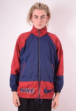 NIKE MENS VINTAGE JACKET LARGE BLUE 90S