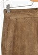 VINTAGE 00S SUEDE LEATHER SKIRT IN BROWN