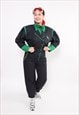 BAVARIAN STYLE SKI SUIT, VINTAGE ONE PIECE BLACK SNOWSUIT