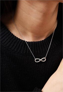 Infinity Symbol Chain Necklace Women Silver Necklace