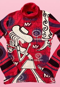 Custo Barcelona double sided graphic cowgirl print top