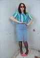 VINTAGE Y2K RAVE DENIM LIGHT FITTING JEANS SKIRTS IN BLUE 