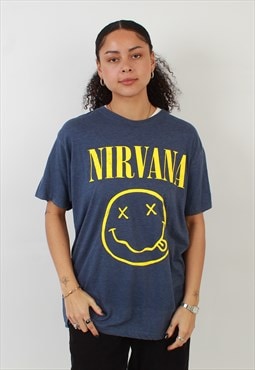 Vintage nirvana blue graphic t shirt