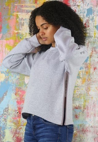SWEATSHIRT IN GREY WITH SPLIT SIDES