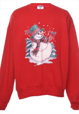 Vintage Beyond Retro Snowman Christmas Sweatshirt - L