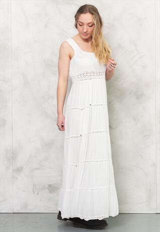 VINTAGE 90S WHITE MAXI DRESS