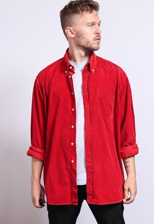 VINTAGE CORDUROY CORD SHIRT RED