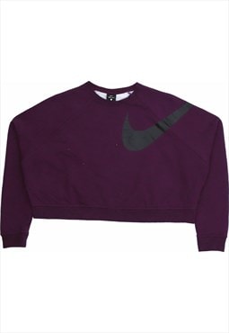 Nike 90's Swoosh Crewneck Sweatshirt Large Burgundy Red
