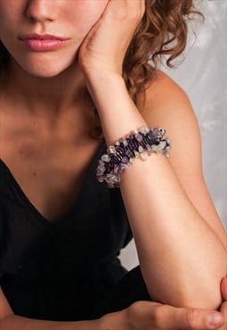 Vintage Y2K Bracelet in Purple Gemstone