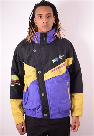MENS VINTAGE PADDED JACKET XL BLACK 90S