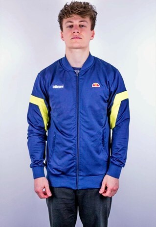 VINTAGE ELLESSE JACKET IN BLUE & YELLOW LARGE