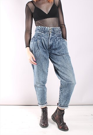 VINTAGE 80S ACID WASH HIGH WAISTED MOM JEANS