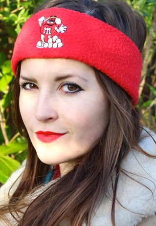 VINTAGE 90S M&MS SKI HEADBAND - FLEECE - ONE SIZE FITS ALL