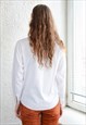 VINTAGE ANNE FONTAINE WHITE HIGH COLLAR COTTON SHIRT