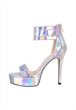 Platform Round Open Toe Stiletto Ankle Strap Sandals