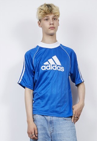 VINTAGE 90'S ADIDAS LOGO BLUE/WHITE T-SHIRT