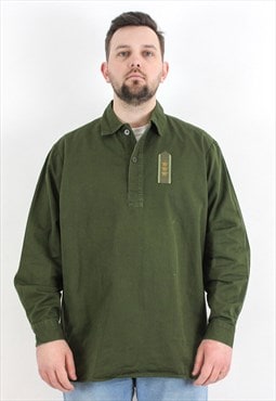 SWEDISH ARMY 1988 Mens L Over Shirt Green Pullover Anorak