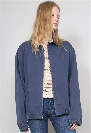 VINTAGE 90'S OVERSIZED NAVY RALPH LAUREN BOMBER JACKET