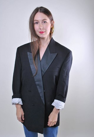 VINTAGE EVENING OVERSIZE WOMEN WOOL BLAZER
