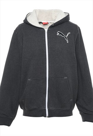 VINTAGE PUMA HOODED SWEATSHIRT - M