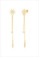 Zircons long earrings in Silver plated in 22 carat gold