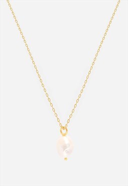 Gold Necklace with Baroque Pearl Pendant