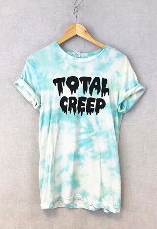 VINTAGE 90S TIE DYE TEE T-SHIRT TOTAL CREEP TURQUOISE