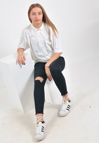 VINTAGE 80'S POLO SHIRT IN WHITE