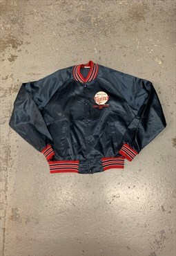 Vintage Varsity Bomber Jacket Chalk Line MLB Minnesota Twins