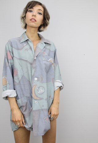 VINTAGE 80S/90S OVERSIZED PATTERNED SHIRT