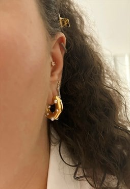 Noor - Pearl Hoop Earrings 18K Gold plated 