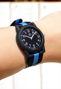 Blue Stripe Loop Strap Watch