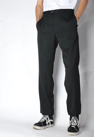 VINTAGE 90S BLACK STRIPED PANTS