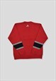 VINTAGE AVIREX EMBROIDERED LOGO HEAVY KNIT JUMPER IN RED