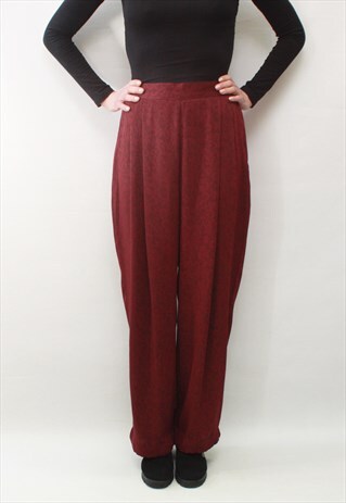VINTAGE 80' AMAZING BEAUTIFUL HIGH WAIST MAROON TROUSERS