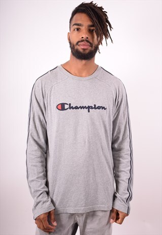 CHAMPION MENS VINTAGE TOP LONG SLEEVE XL GREY 90S