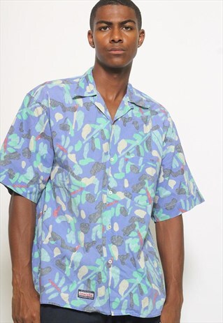 VINTAGE INVICTA PATTERN SHIRT BLUE